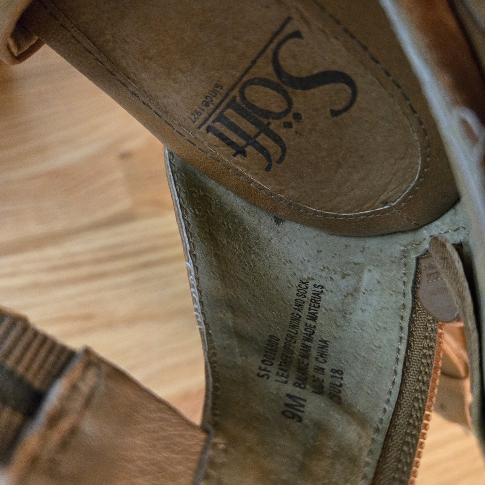 Brown wedge sandals